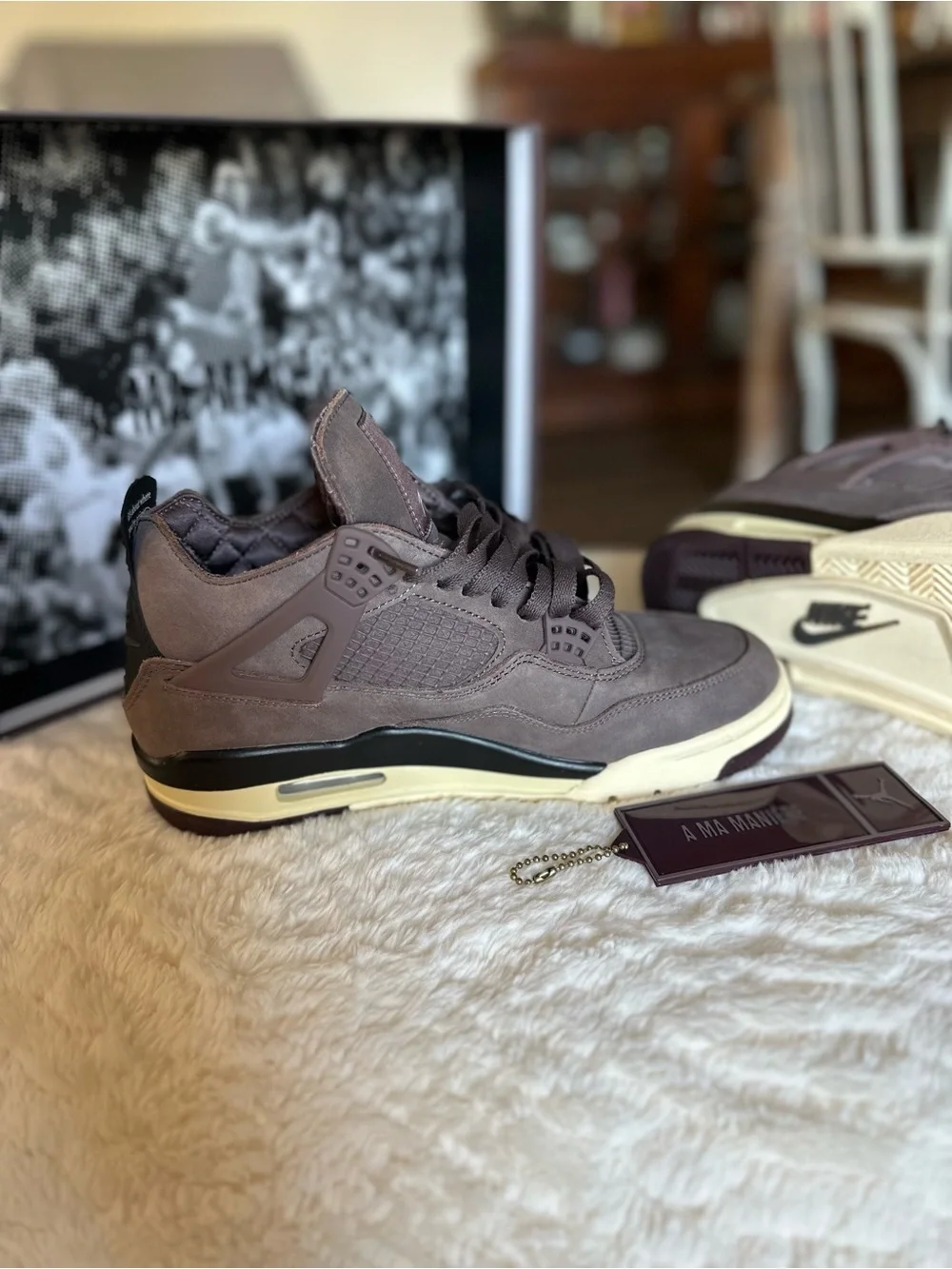 Jordan Men's Sneakers in Taupe Brown with Cream Midsole